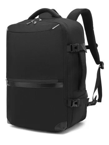 Men Pocket Front Backpack - Black