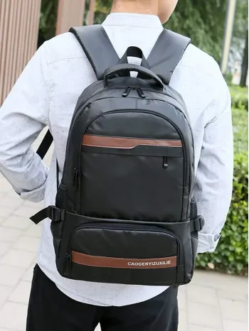 Men Letter Graphic Mesh Panel Casual Daypack