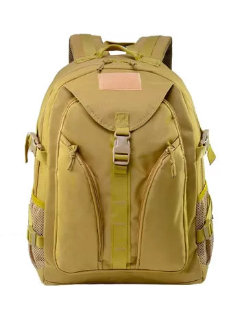 Men Release Buckle Outdoor Bag Patch Decor Functional Backpack