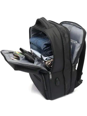 Men Letter Patch Pocket Front Backpack