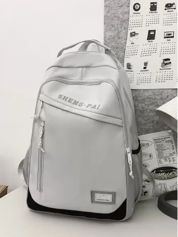 Men Letter Graphic Patch Decor Backpack